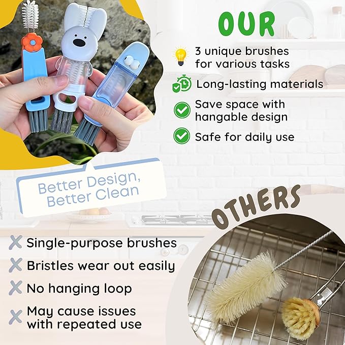 Cup Lid Cleaning Brush, 3 in 1 Cup Cleaner Brush New Multifunctional Lid - Image 4