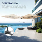 Best Choice Products 10ft Offset Cantilever Hanging Market Patio Umbrella, Smooth 360° Rotation, 8 Sturdy Ribs, Easy Adjustment - Sand - Image 3