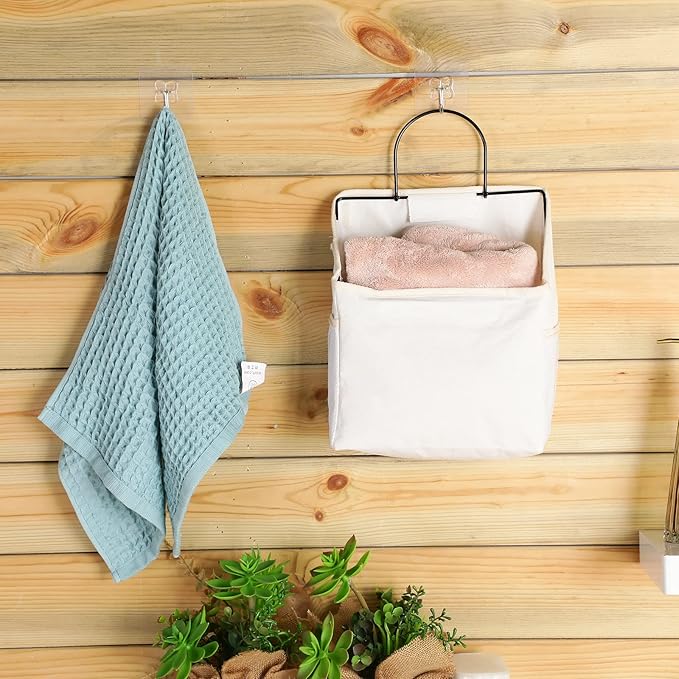 Chumia 6 Pack Wall Hanging Storage Basket Bathroom Closet Hanging Storage Bag - Image 6