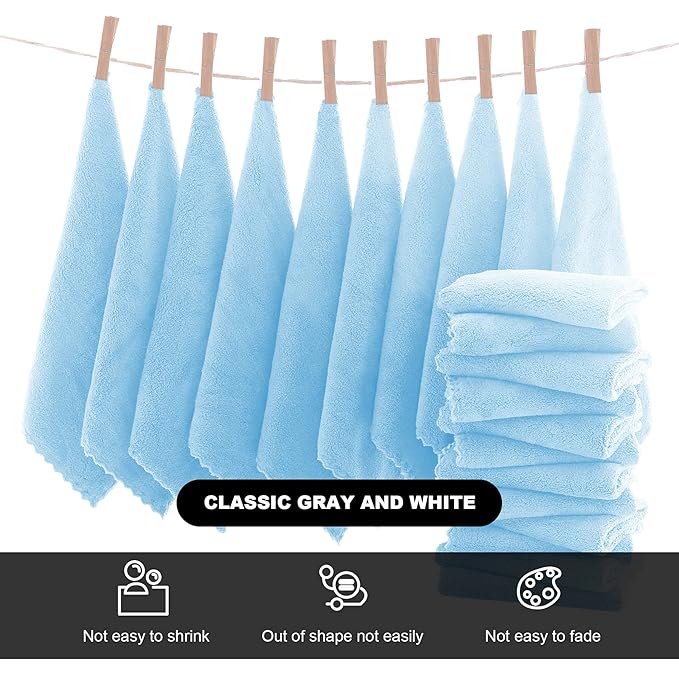 MOONQUEEN Microfiber Facial Cloths Fast Drying Washcloth 12 Pack - Image 3