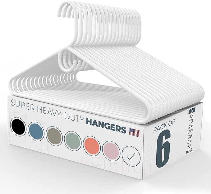 Neaties Super Heavy Duty Clothes Hangers 6 Pack – Made in The USA - 10lb by NeatiesHangers