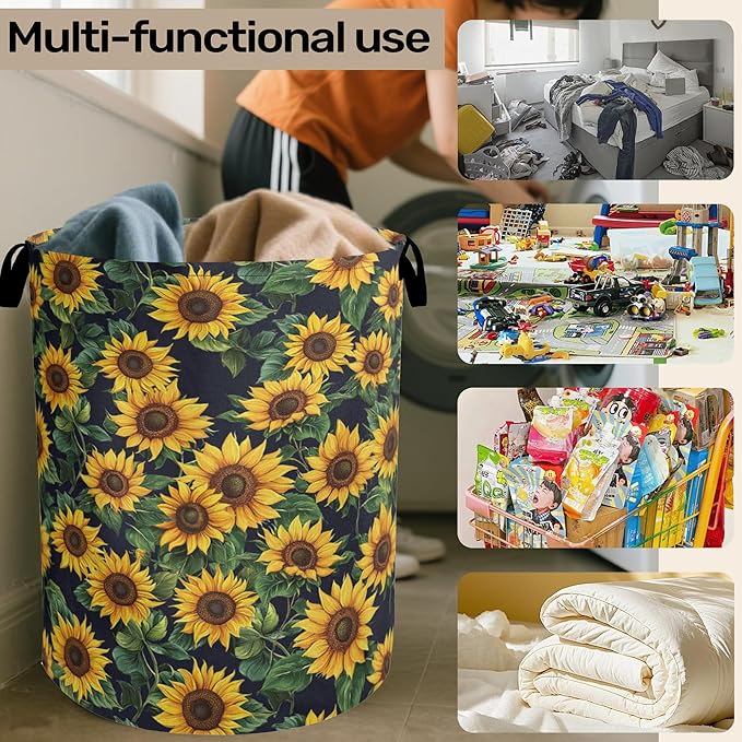 Sunflower Laundry Basket with Handles - Image 6