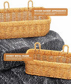 AceList Wall Hanging Basket, Boho Style Hand-Woven Hanging Storage Baskets - Image 3