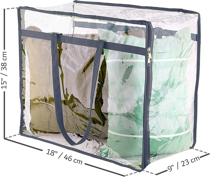 Clear Vinyl Zippered Storage Bags 40L Sturdy Storage Bags - Image 3
