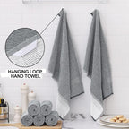 Homaxy Premium Kitchen Towels, Large Cotton Kitchen Hand Towels, Flat and Terry - Image 3
