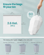 SONGMICS Trash Bags for 2.6-Gallon Trash Cans, Drawstring Kitchen Garbage Bags - Image 6