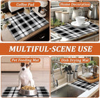White and Black Dish Drying Mat - Image 7