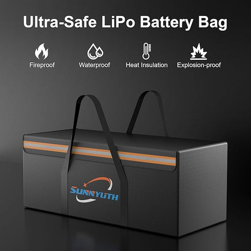 12V 200Ah LiFePO4 Lithium Battery Fireproof Safe Bag, Large Capacity - Image 2