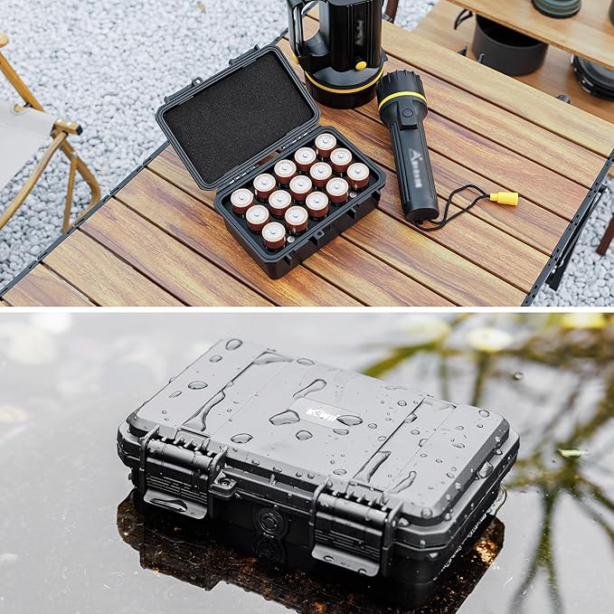 KIWIFOTOS 15 Slots C Battery Organizer Storage Case Heavy Duty IP67 Waterproof - Image 5