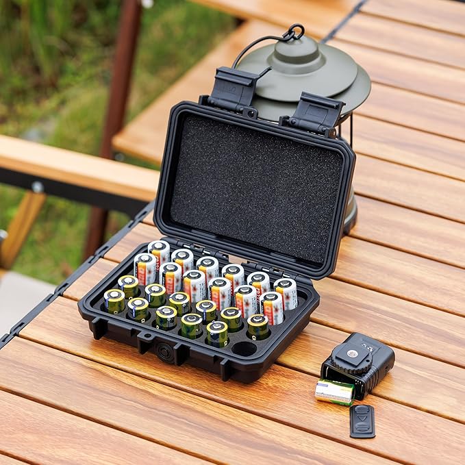 24 Slots CR2 CR123 CR123A Lithium Battery Organizer Case, IP67 Waterproof Hard - Image 7