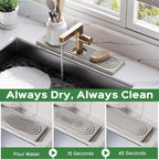 15.7 Inch Stone Faucet Mat for Kitchen Sink Splash Guard - Image 3