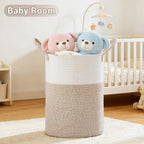 Tall Laundry Basket with Handles, 100L Portable Dirty Clothes Hamper, Boho - Image 4