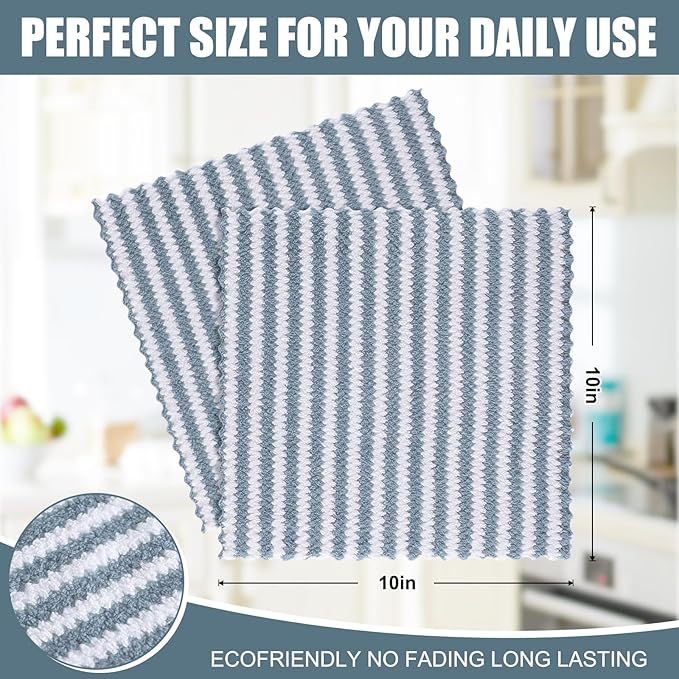 Homaxy 12 Pack Kitchen Dish Cloths, Ultra Soft and Absorbent Dish Towels - Image 2
