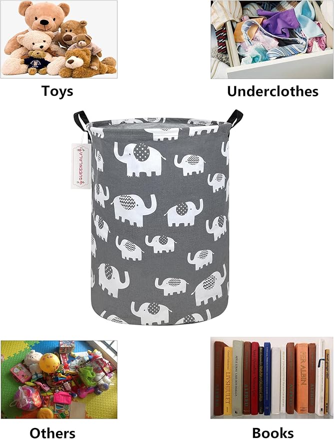 QUEENLALA Large Storage Basket, Laundry Hamper/Bathroom/Home Decor/Collapsible - Image 3
