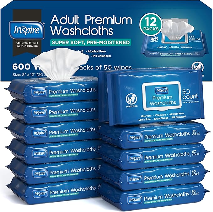 Inspire Adult Wet Wipes, Wash Cloths | Adult Wipes by Inspire