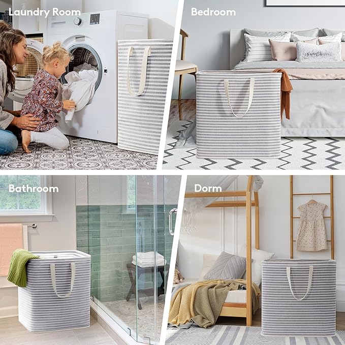 Lifewit 3 Pack Laundry Hamper Large Collapsible Laundry Baskets, Freestanding - Image 7