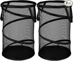 BATTOO 2 Pack Large Collapsible Laundry Basket Foldable Mesh Pop Up Hamper by BATTOO
