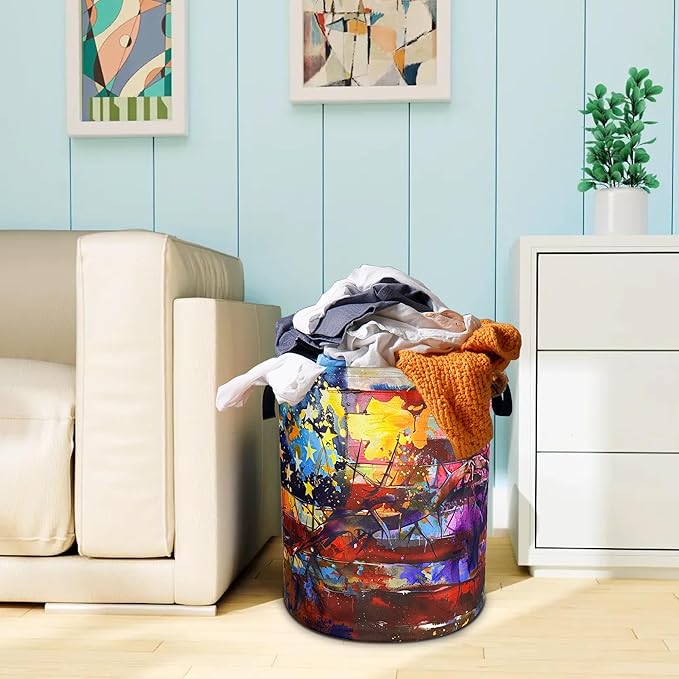 American Flag Laundry Basket Usa Flag Art Oxford Cloth Laundry Hamper - Image 7