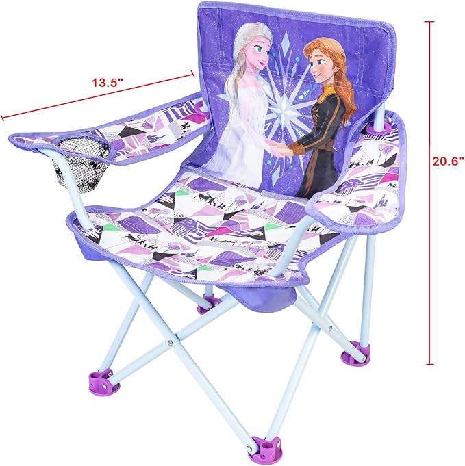 Disney Frozen Kids Chair Foldable for Camping, Sports or Patio with Carry Bag, Toddlers 24M+ - Image 2