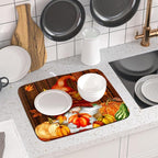 Fall Gnome Dish Drying Mat for Kitchen Counter, Autumn Pumpkin Maple Leaves - Image 6