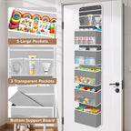 SpaceWhisper Over the Door Organizer, 6 Large Pocket Hanging Storage Organizer - Image 4