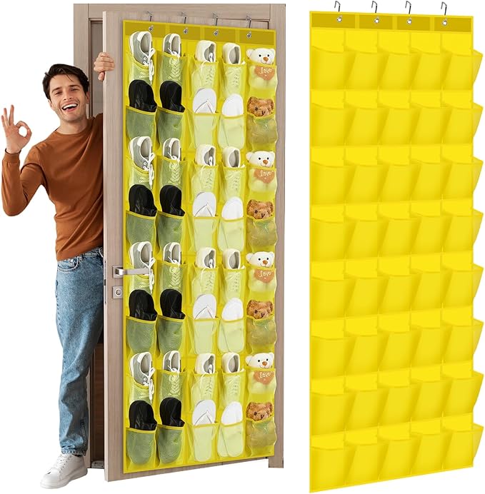 Windyun 40 Over the Door Shoe Organizer Large Mesh Pocket Hanging Shoe Rack by Windyun