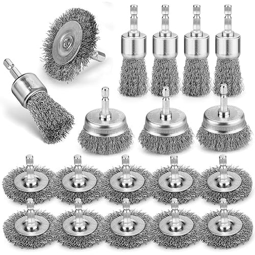 19Pcs Professional Wire Wheel Brush, Carbon Steel Wire Cup Brush by Unknown
