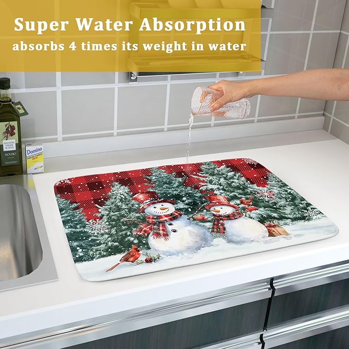 Christmas Snowman Dish Drying Mat - Image 7