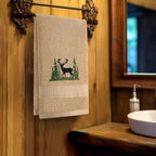 3 Pcs Farmhouse Cabin Bear Hand Towels Forest Moose Deer Embroidered Rustic - Image 5