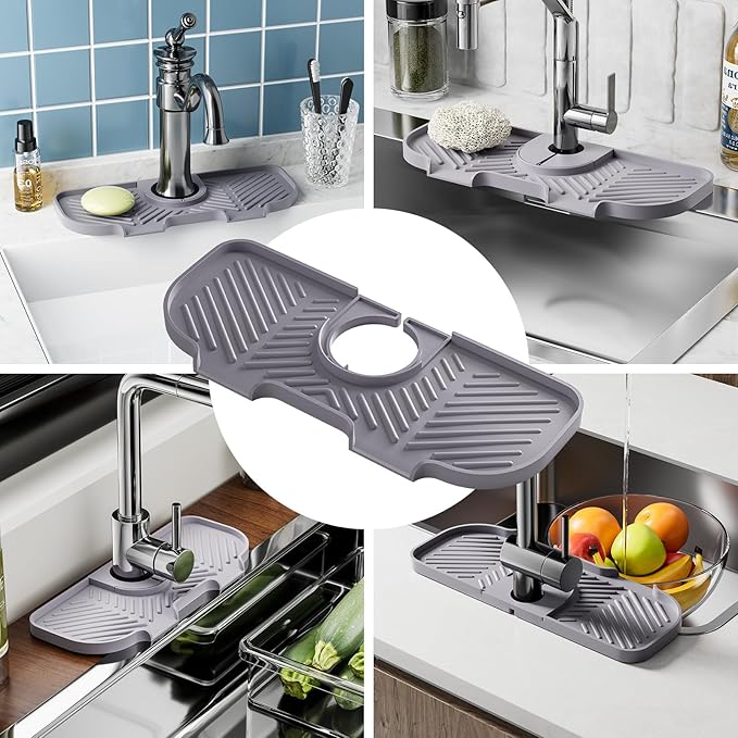Faucet Mat for Kitchen Sink，6° Slope Sink Splash Guard，Splash Guard for Kitchen - Image 5