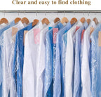 30 Pack Clear Clothes Covers 60x90 cm Plastic Garment Bags - Image 3
