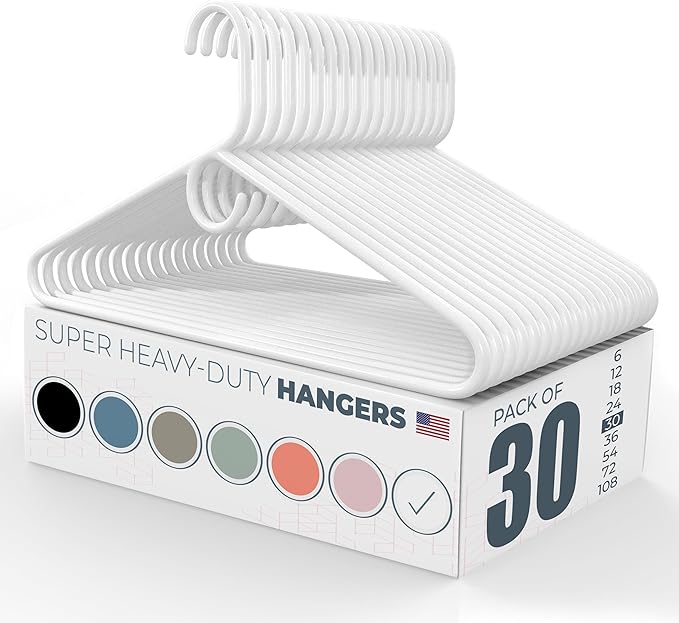 Neaties Super Heavy Duty Clothes Hangers 30 Pack – Made in The USA - 10lb by NeatiesHangers