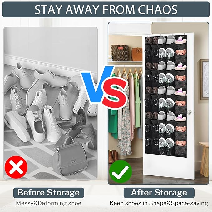 Over the Door Shoe Organizer, 40-Pocket Hanging Shoe Rack - Image 5