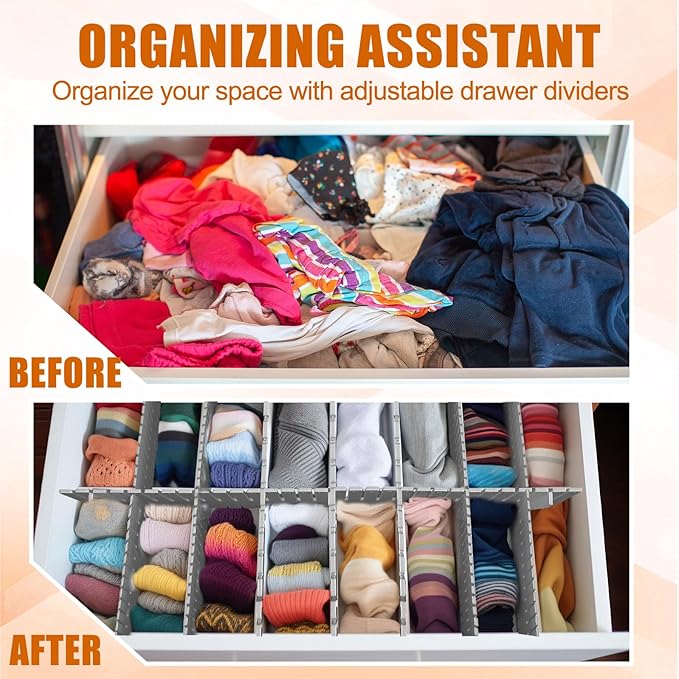 Blosssound 15 Pcs 5.12 Tall Drawer Divider Adjustable Drawer Organizer DIY - Image 6
