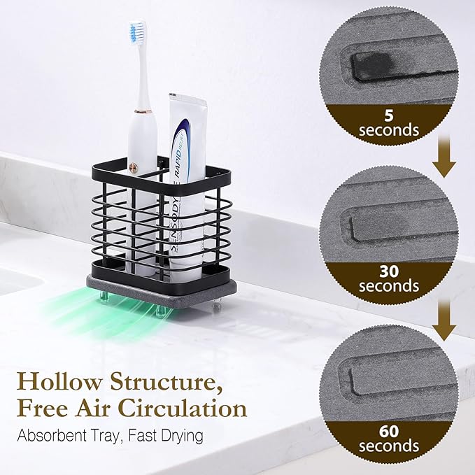 Shinowa Fast-Dry Wall Mounted Toothbrush Holder - Image 4
