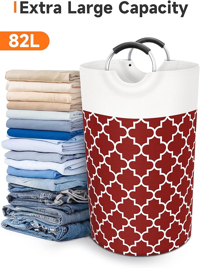 Large Laundry Basket Laundry Hamper Bag Washing Bin Clothes Bag Collapsible Tall - Image 5
