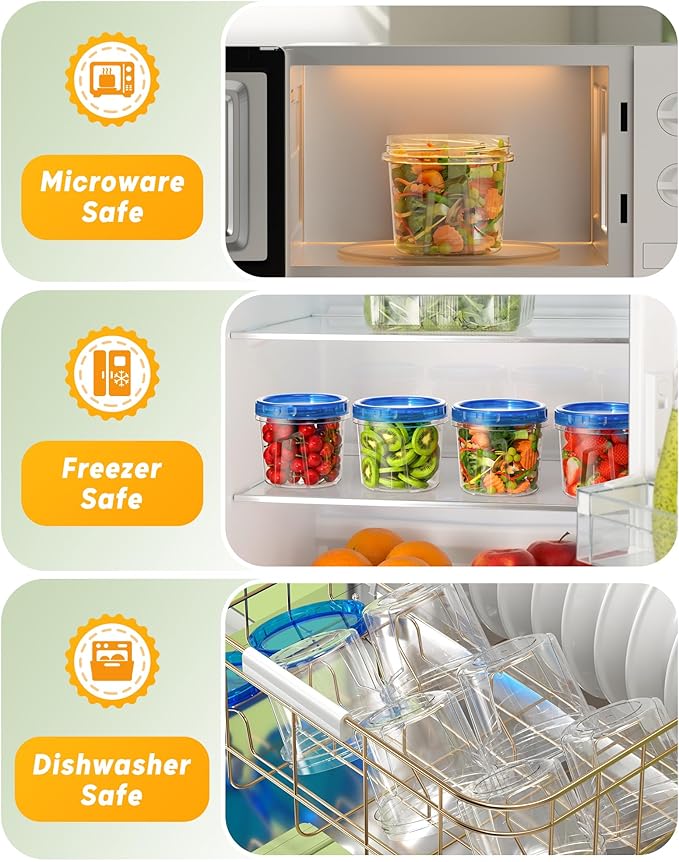 6 Pack-24 oz Freezer Storage Containers, Plastic Food Storage Containers - Image 4