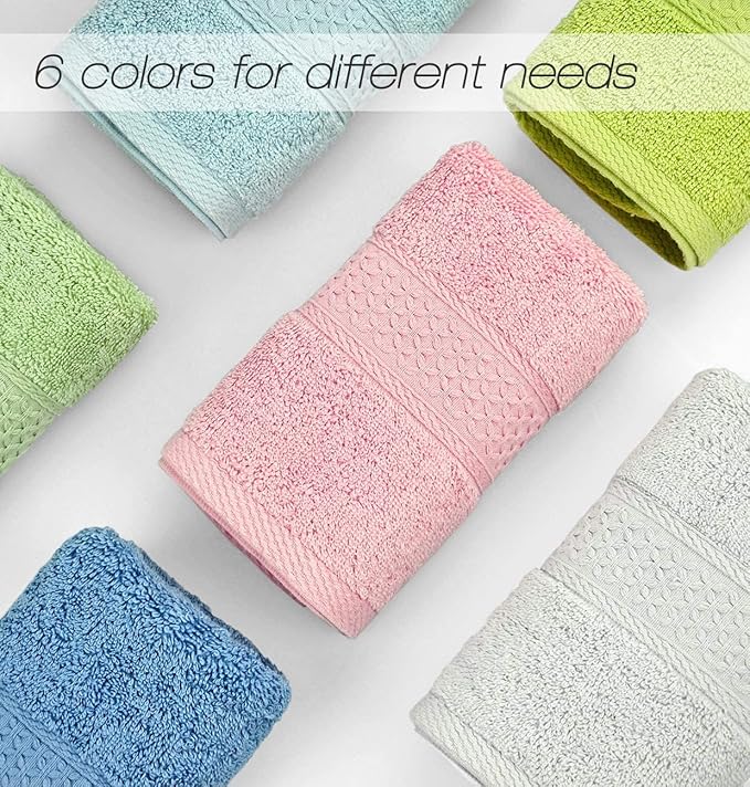 Cleanbear Hand Towel Face Towel Set, 100% Cotton, Size 29" x 13" - Image 4