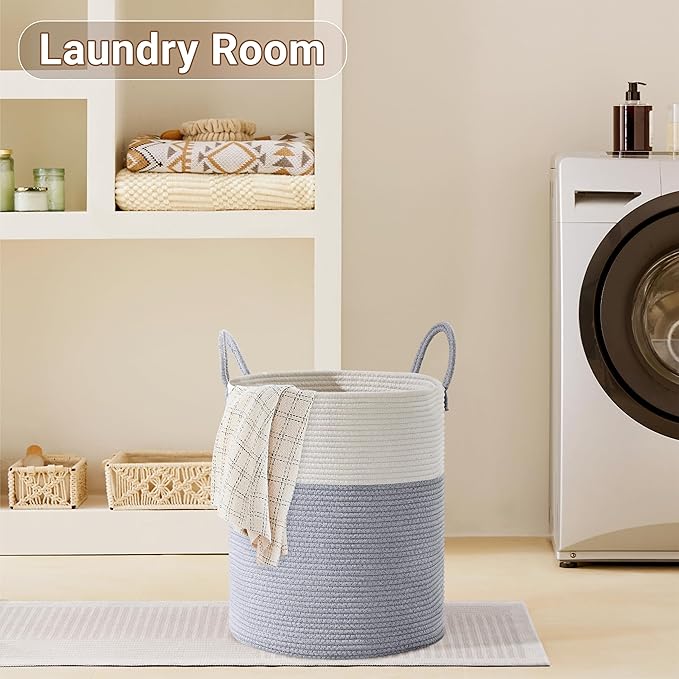 Tall Laundry Basket with Handles, 100L Portable Dirty Clothes Hamper, Boho - Image 6