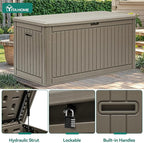 YITAHOME 260 Gallon Large Deck Box with Divider & Side Handles, Outdoor Double-Wall Storage for Patio Furniture Cushions, Garden Pool Accessories, Waterproof & Lockable - Image 4