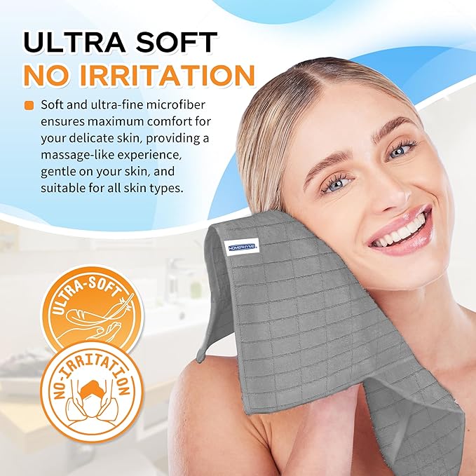 HOMERHYME Microfiber Washcloths, 12 Pack Wash Cloths Face Towels, Soft Lint - Image 3