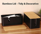 ZhiYo Bamboo Lid Cord Organizer Box, Safe ABS Wire Organizer - Image 2