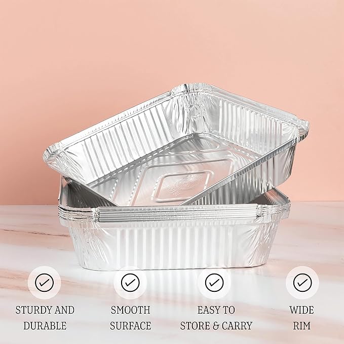 PLASTICPRO Disposable 9'' X 9'' X 2'' Inch Square Aluminum Tin Foil Baking Pans - Image 4