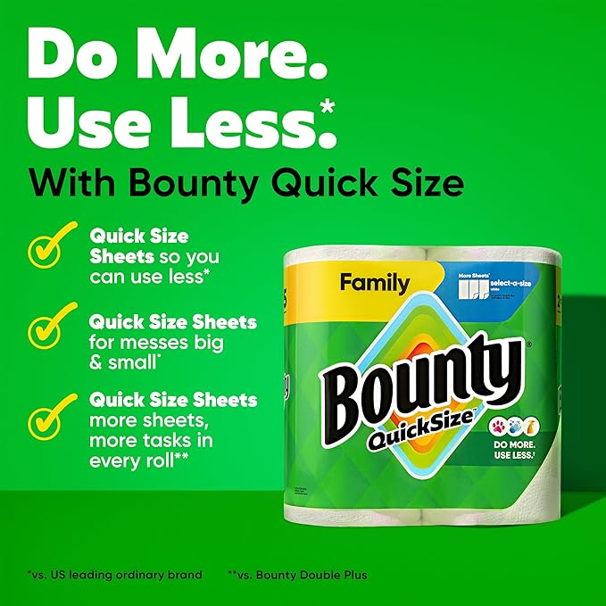 Bounty Quick Size Paper Towels, 8 Family Rolls - Image 2