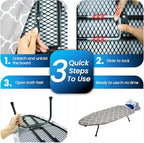 Metal Mesh Panel Tabletop Ironing Board | Foldable Iron Board | Heavy Duty - Image 7