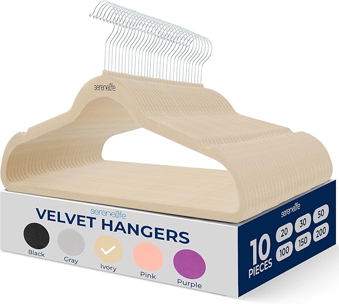 SereneLife 10 Pack Velvet Hangers by SereneLife