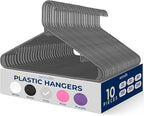 SereneLife Premium 10 Pack Plastic Hangers, Lightweight, Space Saving Clothes by SereneLife