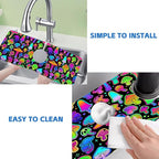 Bright Neon Mushroom Kitchen Sink Splash Guard Absorbent Fast Drying Mat Faucet - Image 5