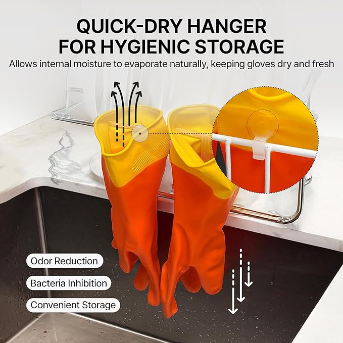 USE FUN Kitchen Rubber Gloves – 100% Natural Latex, Durable Non-Slip Waterproof - Image 3