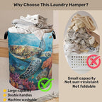 Sea Turtle Foldable Canvas Laundry Basket - Image 3